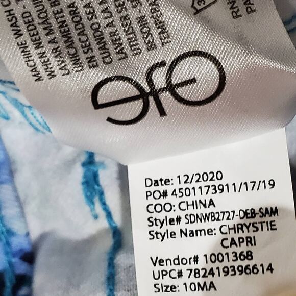 Nine West Jeans Chrystie Capri Multi Blue Hi Rise Size 10 Average - Picture 8 of 9